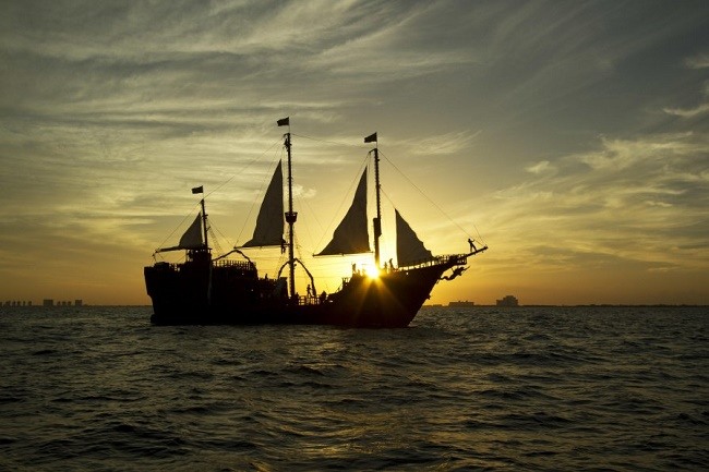 Jolly Roger pirate ship Cancun